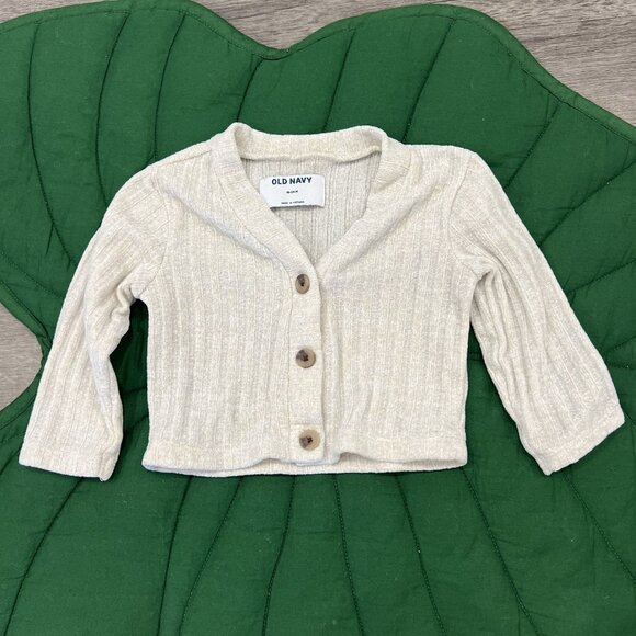 Old Navy 18-24M Cream Chenille Cropped Cardigan - Picture 1 of 3
